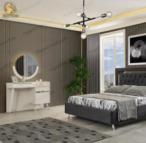 HigerChoob.com - سرویس خواب سفید طوسی SK 140